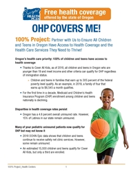OHP COVERS ME! Business Case for Health Centers 